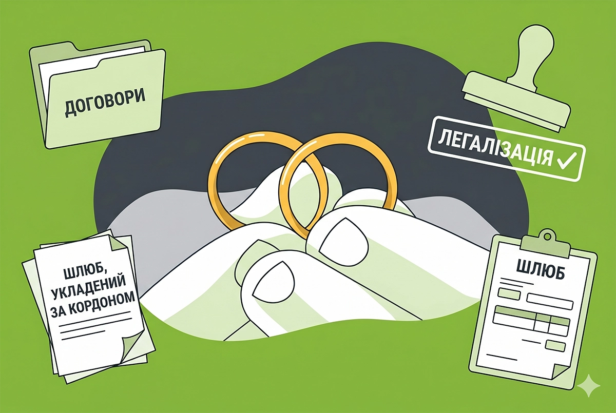 Шлюб, укладений за кордоном: апостиль, легалізація та публічний порядок