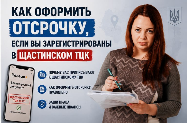 Як оформити відстрочку, якщо Ви зареєстровані у Щастинському ТЦК