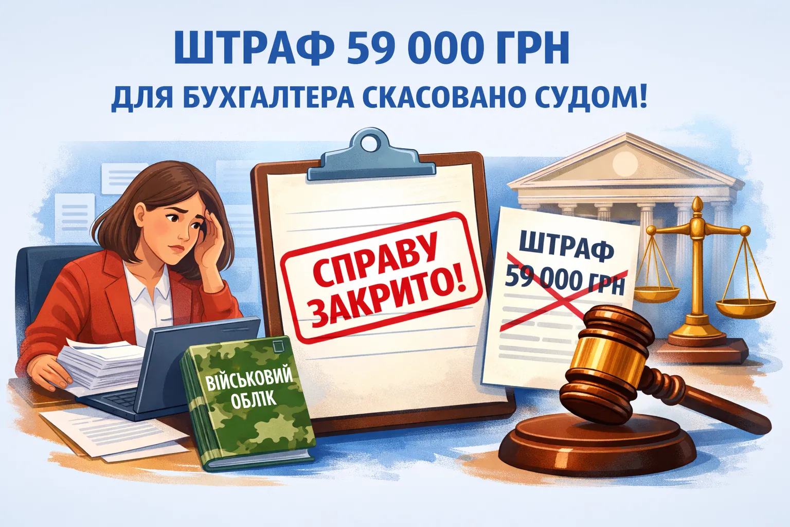 Штраф 59 500 гривень.ТЦК штрафує бухгалтера за порушення ведення військового обліку 