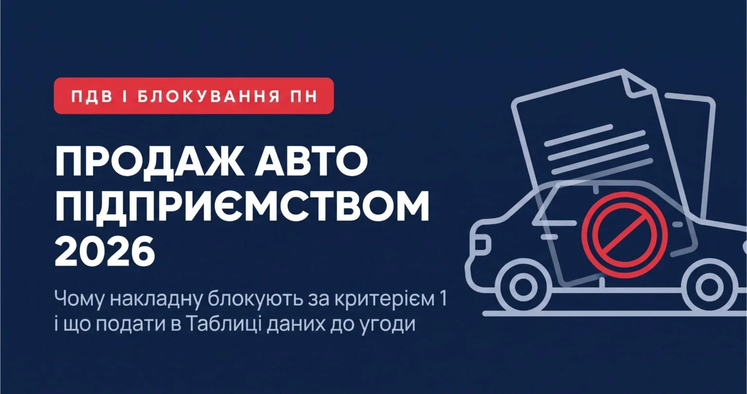 Продаж авто підприємством - чому податкову накладну блокують 