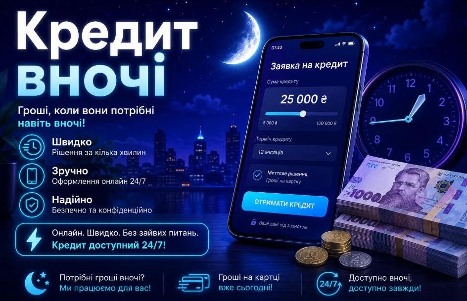 Кредит вночі на карту