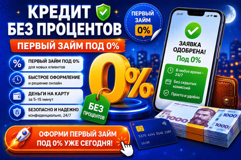 Кредит без процентов онлайн в Украине
