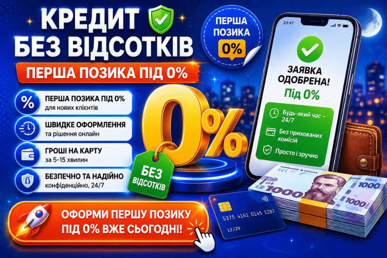 Кредит без відсотків онлайн в Україні