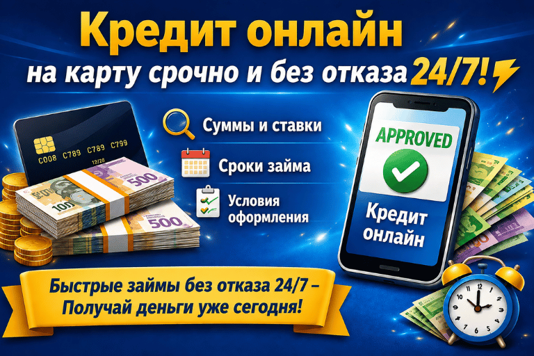 кредит онлайн на карту срочно и без отказа 24/7