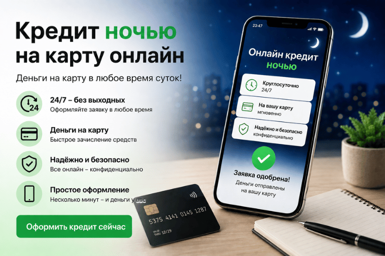 Кредит ночью на карту