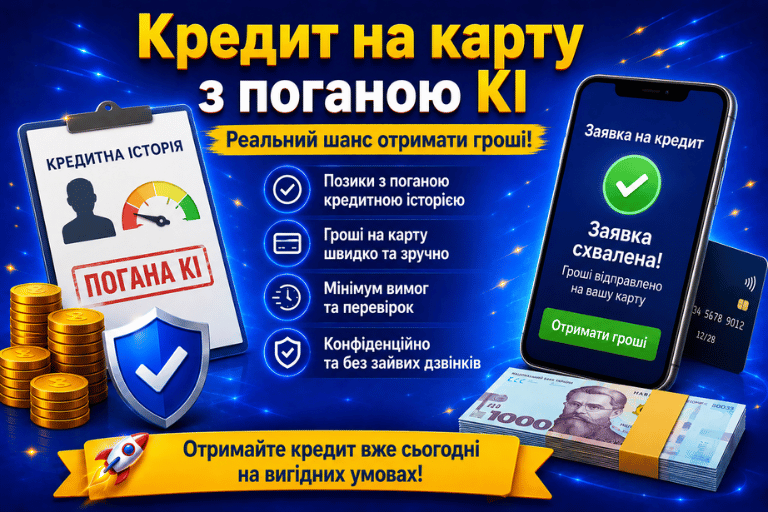 Кредит на карту з поганою кредитною історією